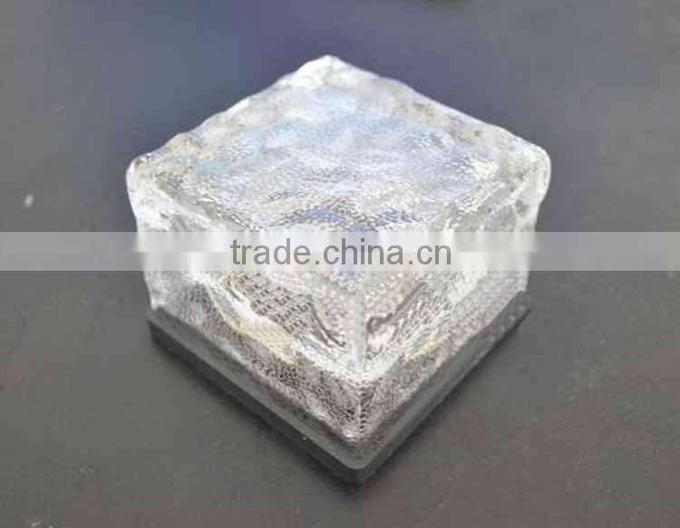 Outdoor home garden led paver light glass solar ice brick light