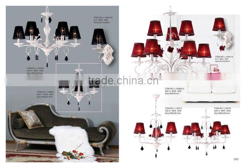 modern crystal fabric chandelier pendant lamp / lighting