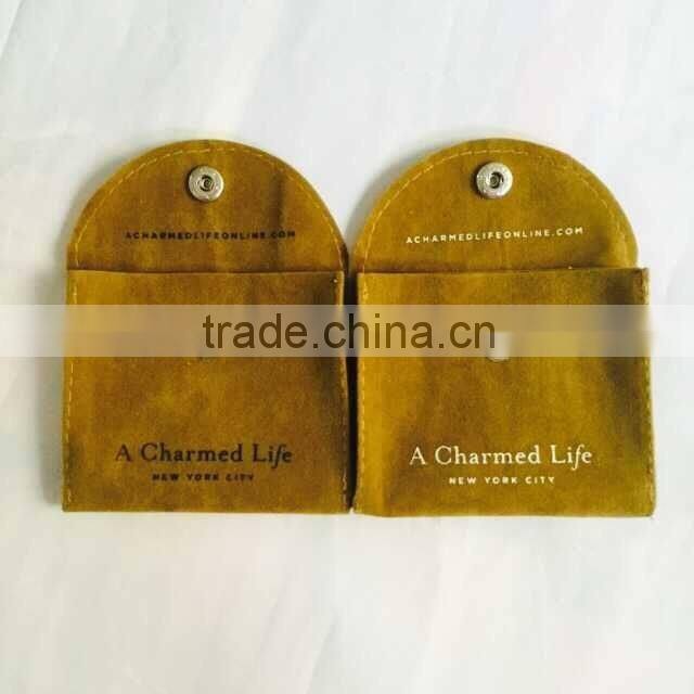 Custom Logo Packaging case Velvet Jewelry Gift Bag with flap