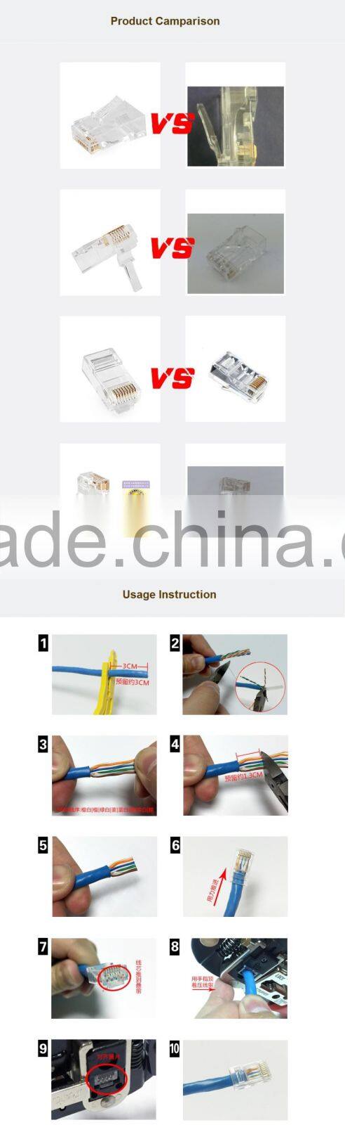 cat6 UTP rj45 connector made in china