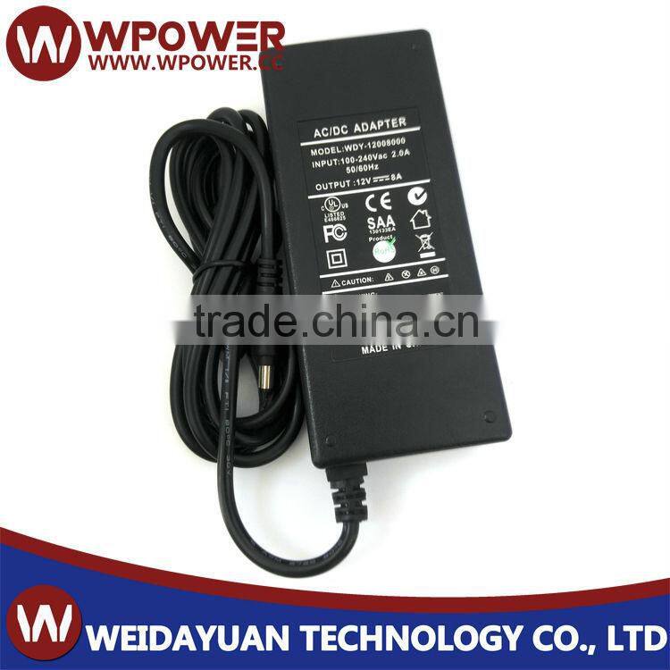 UL SAA FCC desktop power supply ac/dc adapter jack 4 pin 12v 8a