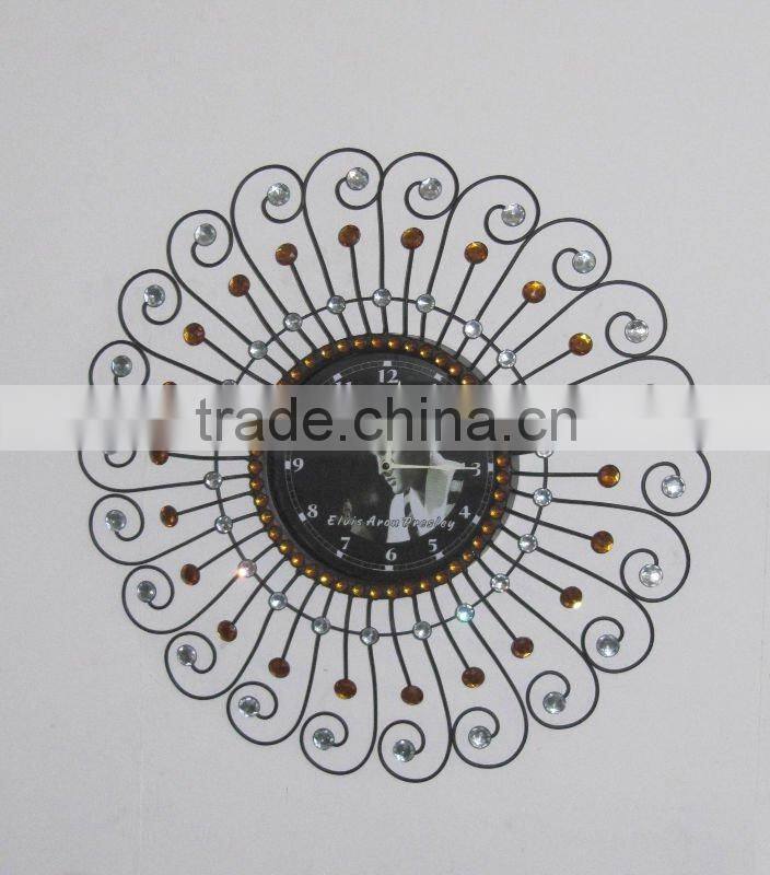 100759EA -Acrylic Diamond Metal Wall Clock
