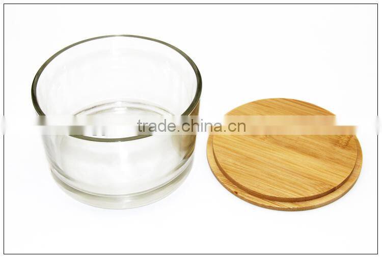 Clear Glass Candle Holder with round shape