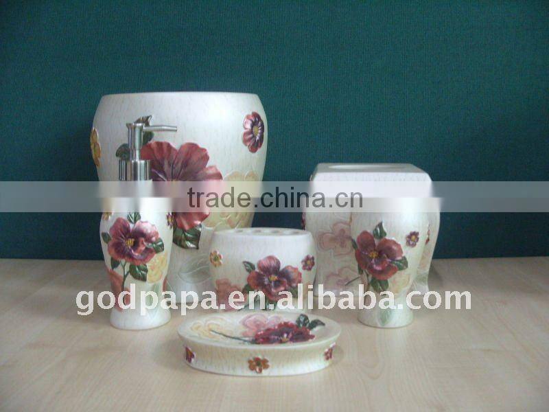 High quality 6pcs polyresin bathroom set