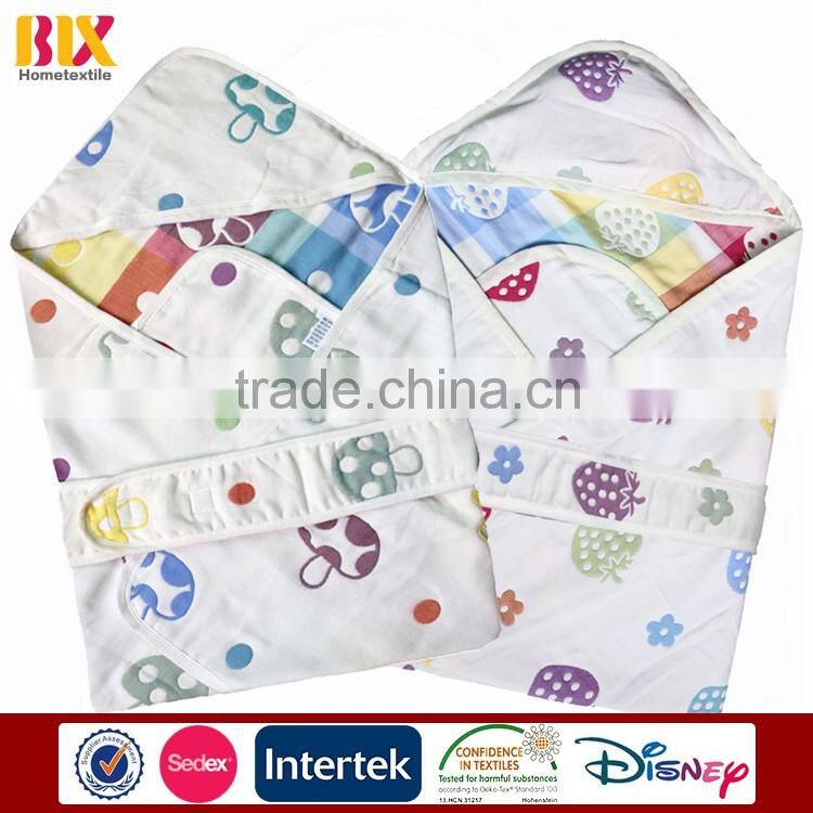 yarn dyed gauze cotton jacquard strawberry design baby warp blanket