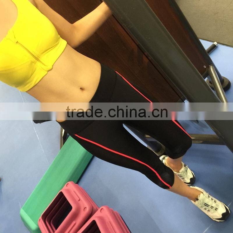 Fashion High Quality Womens Sports Gym Mesh Breathable Pants cycling Fitness Leggings Capris Stretch pants