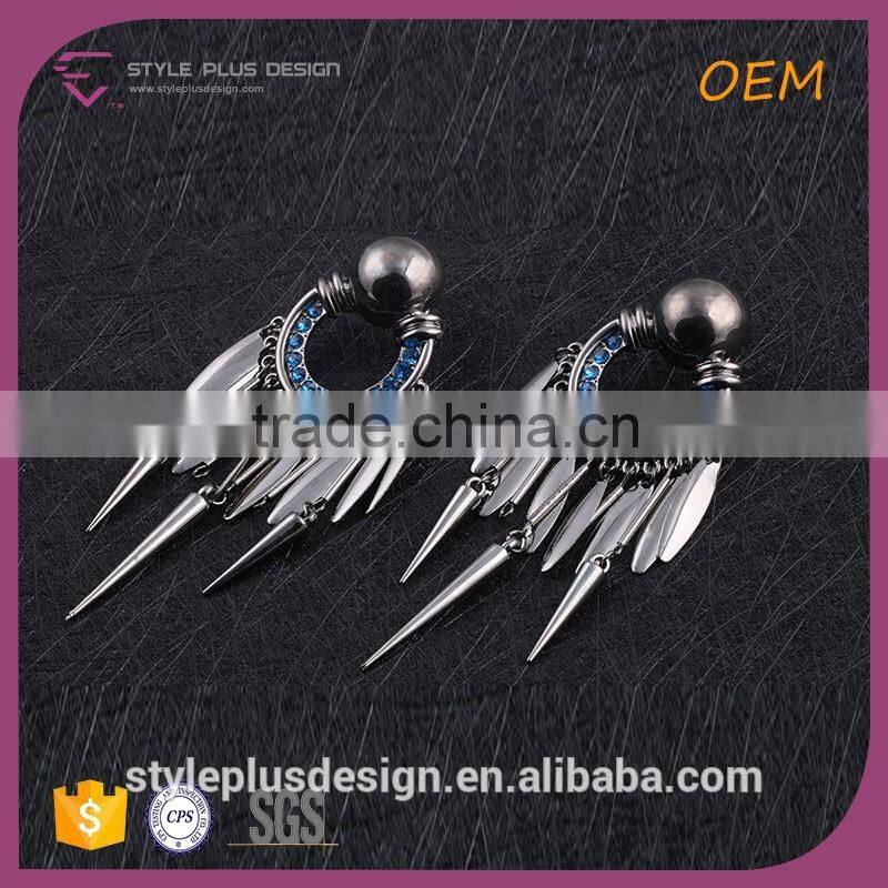 E75316H01 Accept Custome Order Fashion Silver Jewelry Earring Design Wholesale From Mid Night City Collection
