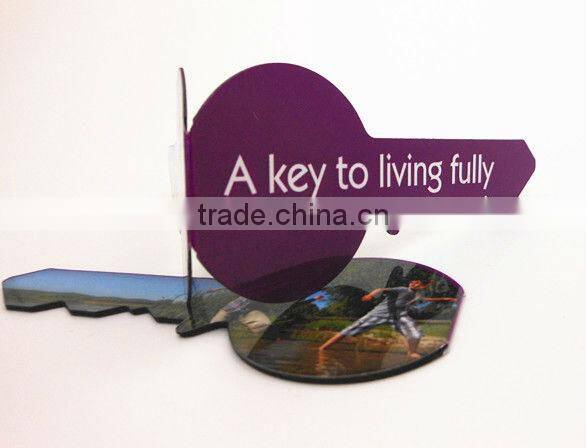 2016 custom creative cheap key shape flat paper fridge magnets for gifts