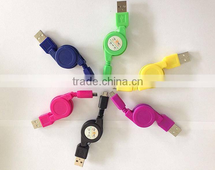 Colorful USB 85cm flat micro Cable usb 3.0 data link cable for samsung /MP3/MP4