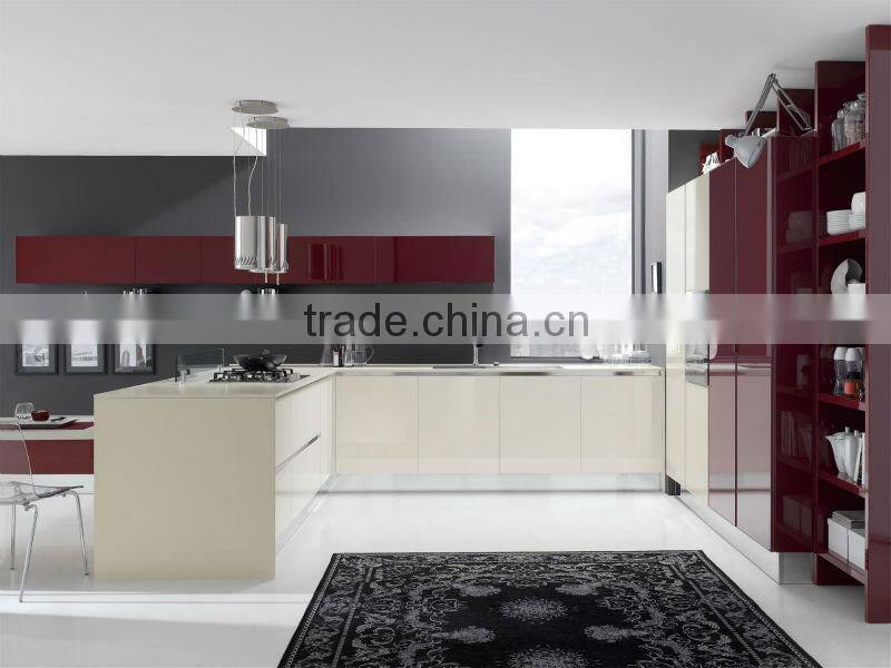 Bake painting kitchen cabinet orange mixed white