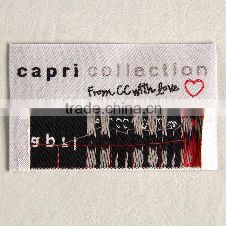 Hangzhou label factory custom woven labels for women wear