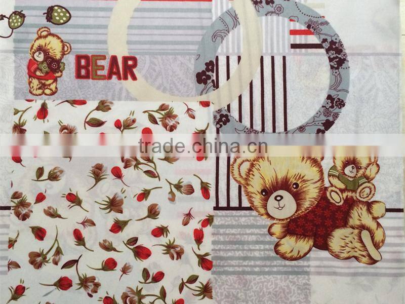 Bear design disperse print microfiber brushed fabric