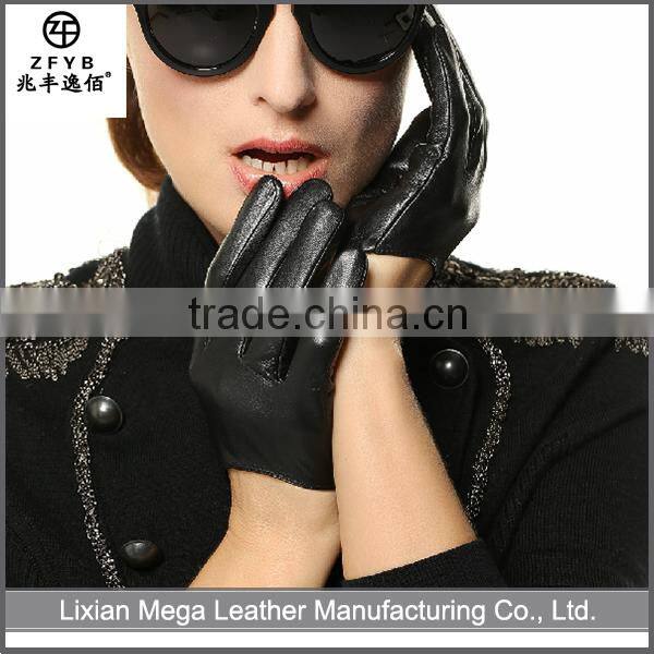 2016 High quality Custom-made Female Short Leather Gloves