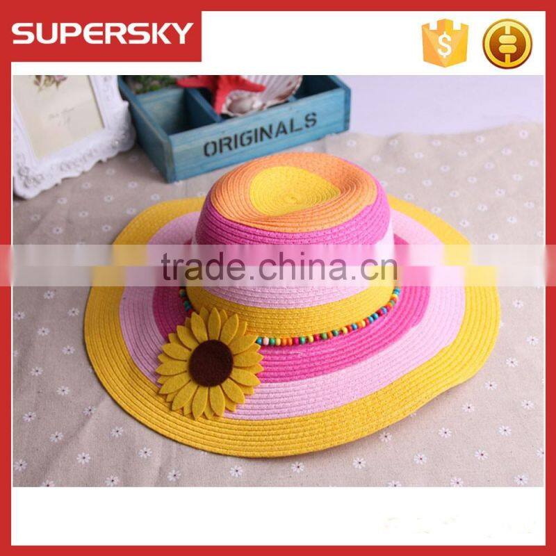 K-114 Flower Women Ladies Floppy Bohemia Straw Hat Wide Large Brim Sun Summer Beach Cap Hat