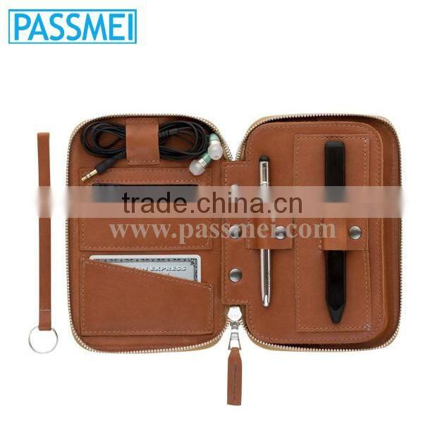 Designer Genuine Leather Unisex Travel Organzier Phone Wallet