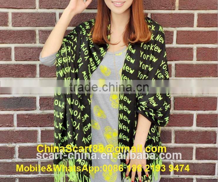 Cashmere knit fringe scarf wholesale