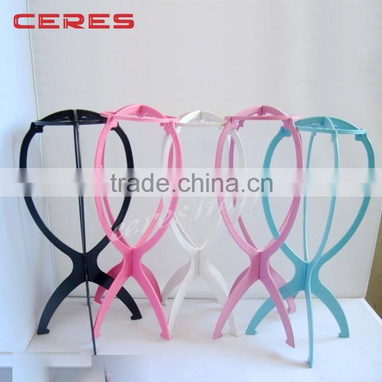 Cheap price high quality plastic wig display stand, stable folding wig stand for hair salon or shop