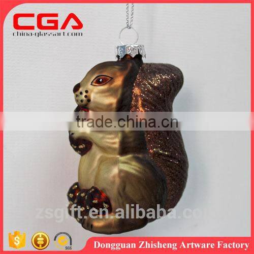 Lovely glass animal design for christmas tree decorations,small hanging christmas baubles wholesale