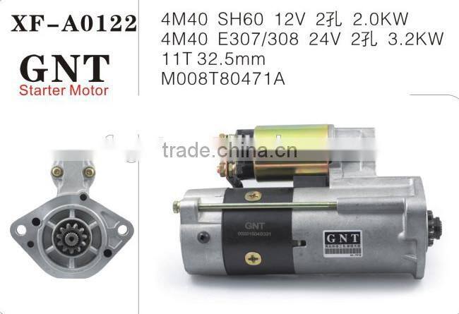 excavator engine starter motor for SH60 E307 4M40