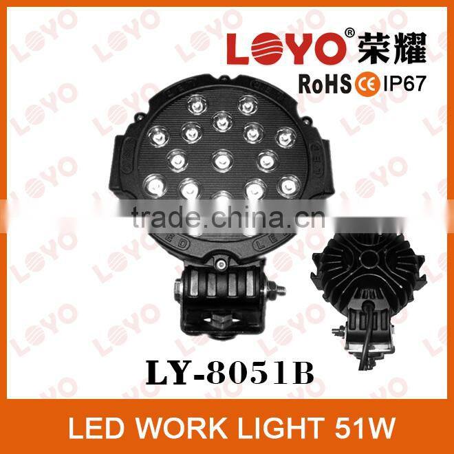 7" 51W High power Auto excavator LED work light, IP67 led work light tube8 janpanese lamp