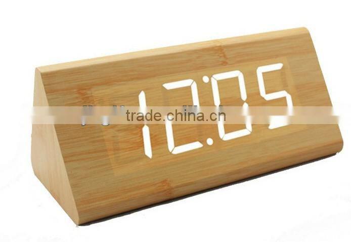 2016 hot sale digital clock home decor LED clcok fashion wood clock table clock with high quality with Dot matrix display