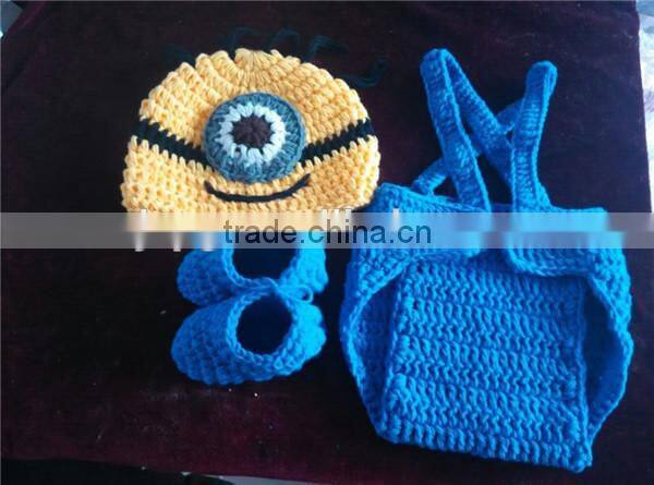 factory directly wholesale crochet baby hat minions acrylic beanie