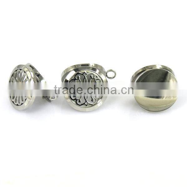 Stainless steel perfume locket aromatherapy essential oil diffuser necklace