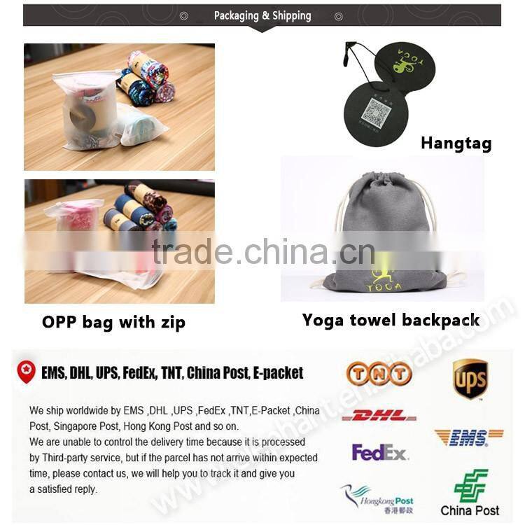 Made in recycled material printing fast drying microfiber antimicrobial yoga towel