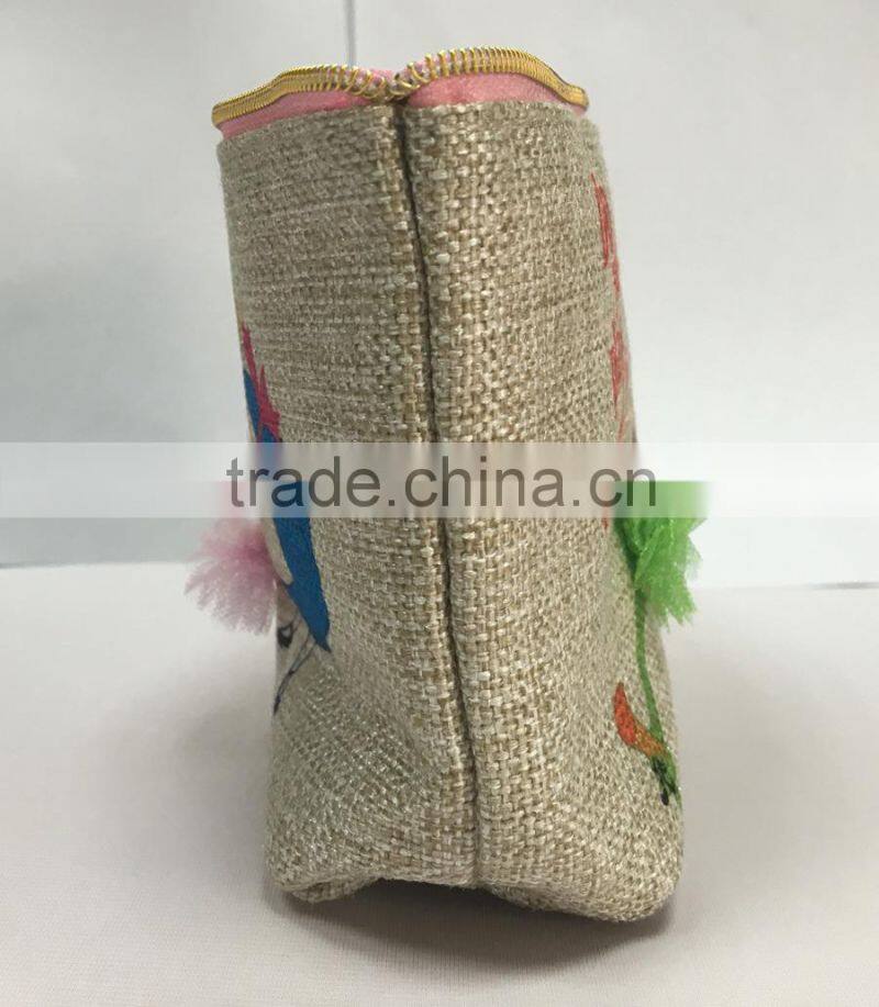 2015 New design COTTON&LINEN unique coin purse key bag