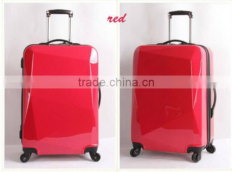 2014 china alibaba fashionable bag top-quality travel trolley luggage ,hot sale suitcase with hardshell and diamond shape
