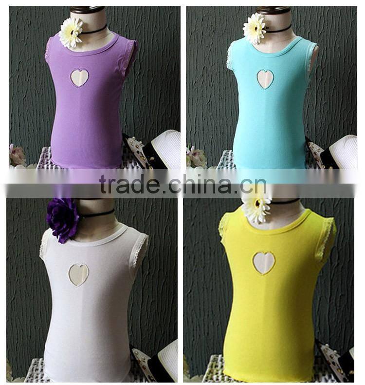 Fashion Comfy Pure Color Summer Sleeveless Kids Vest for Girl