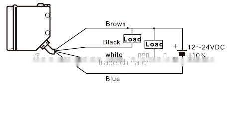 F&C Long distance PNP NO+NC through-beam photo sensor