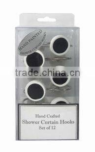 Shower curtain resin round style hooks