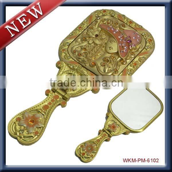 cute and fashion thin metal makeup mirror