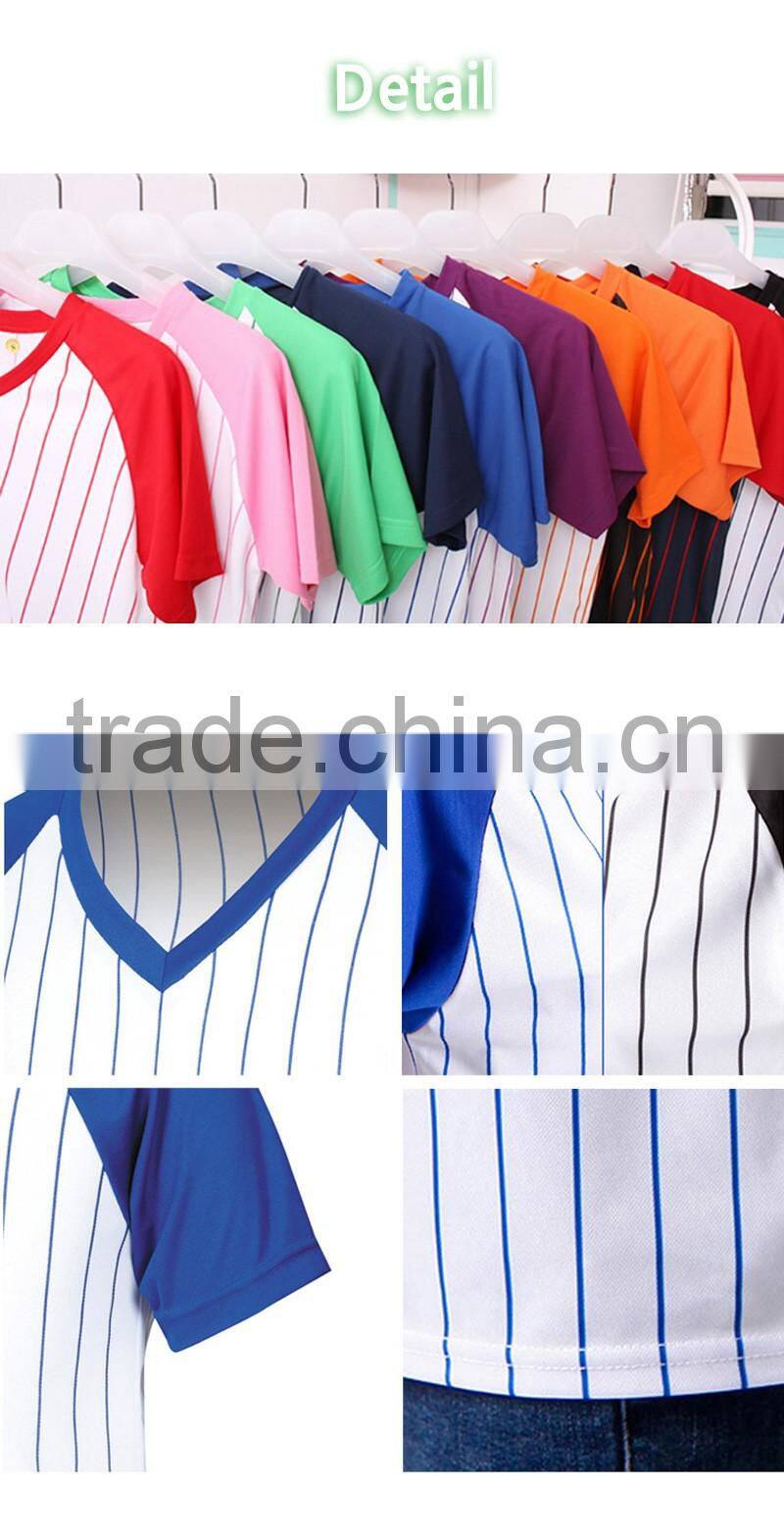 Stan Caleb 2016 mens v neck baseball striped raglan t shirt team sports tee tops