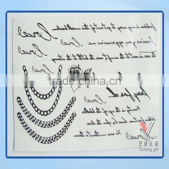 boys love black cool body temporary tattoo sticker