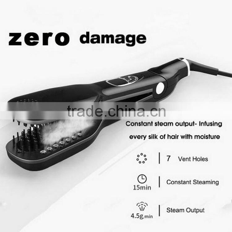 Custom design two ptc plates hair straightening brush new inventions in china