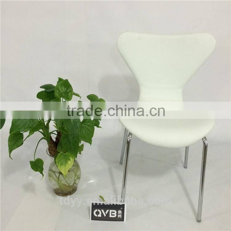 TDC-173-P3 QVB JIANDE TONGDA BENTWOOD PLYWOOD CHAIR PU SEATING stackable METAL CHROME PLATED DINING CHAIR