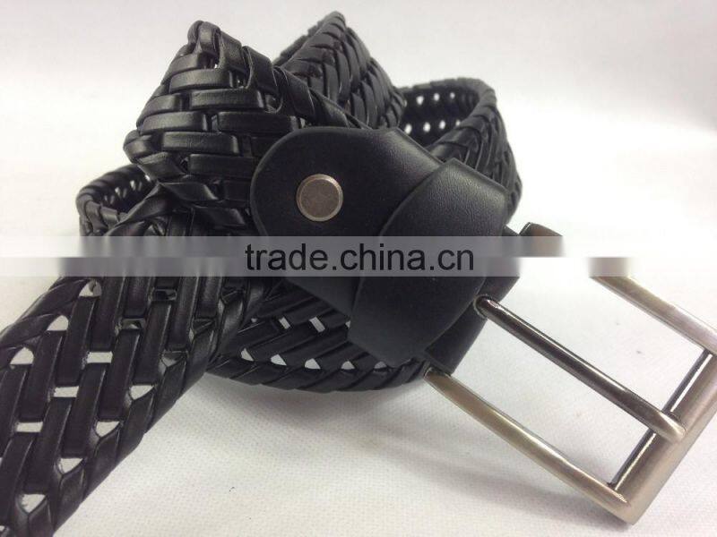 hand-woven new style knitted belt with pin buckle belt