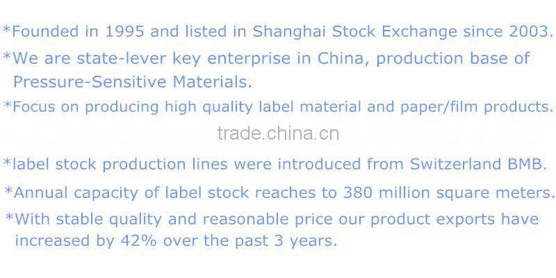 self adhesive synthetic paper material for chemical Labels and personal care industrial