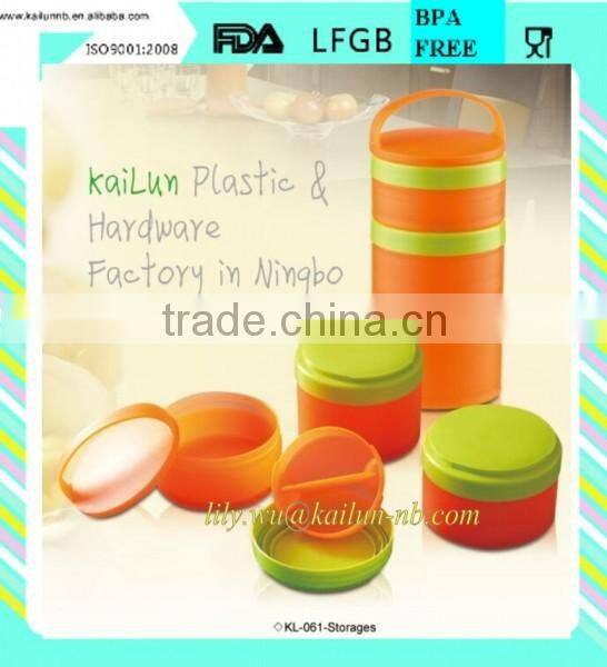 plastic Pro stak with additional jars for powder and a twist lock pill tray