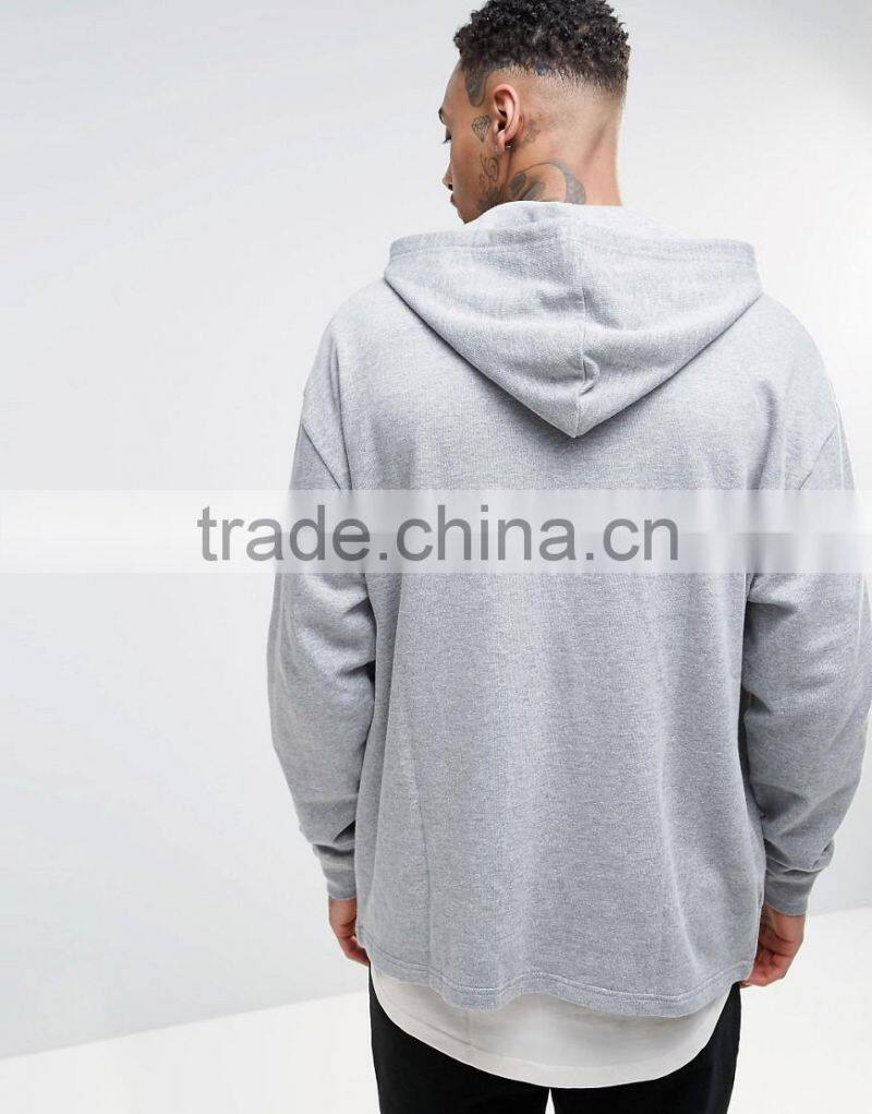 Daijun cheap wholesale with hood 100% cotton full zip plain grey oem hoodies