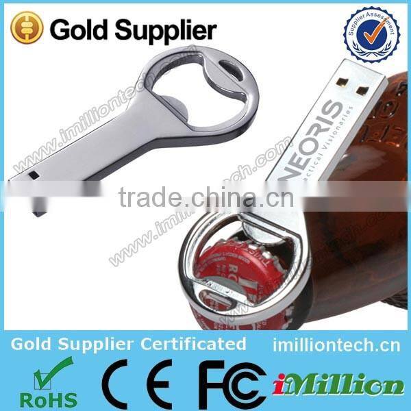 Accept logo print novelty bottle opener custom usb flash drive