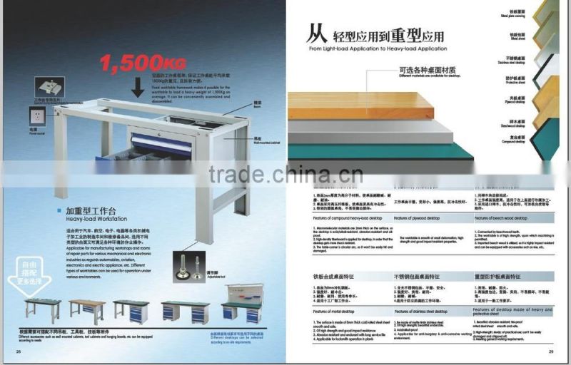 2015 Hot sale RYWL Heavy duty steel Custom Workbench with anti-skip pats