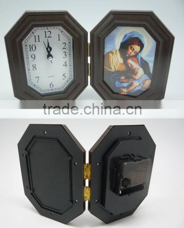 Desk photo frame clock