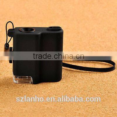 55X Mini Microscope Pocket Glasses Lenses LED Magnifier