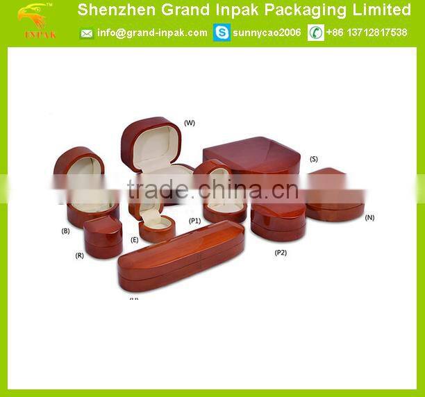 Luxury round custom wooden jewelry gift packaging box ring box necklace box