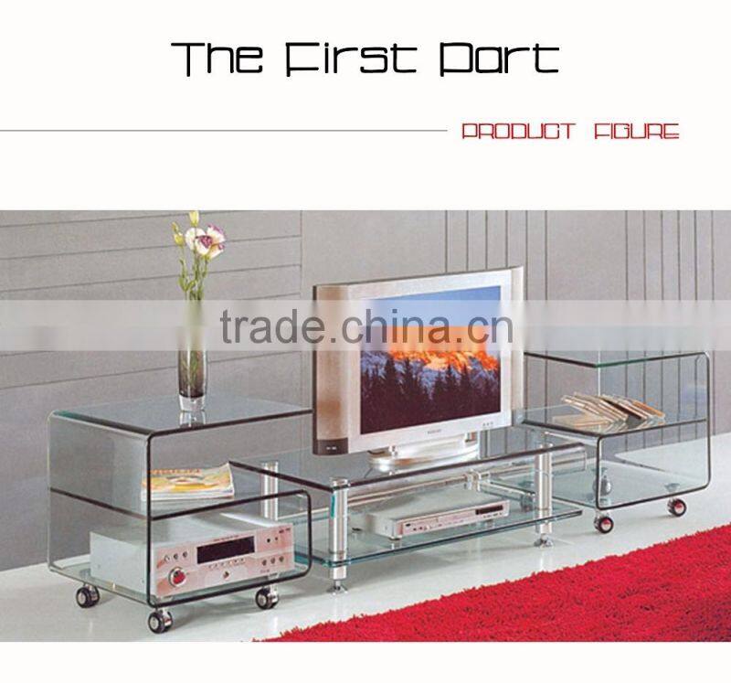 Chinese Factory Tempered Glass Acrylic Coffee Table With Wheels
