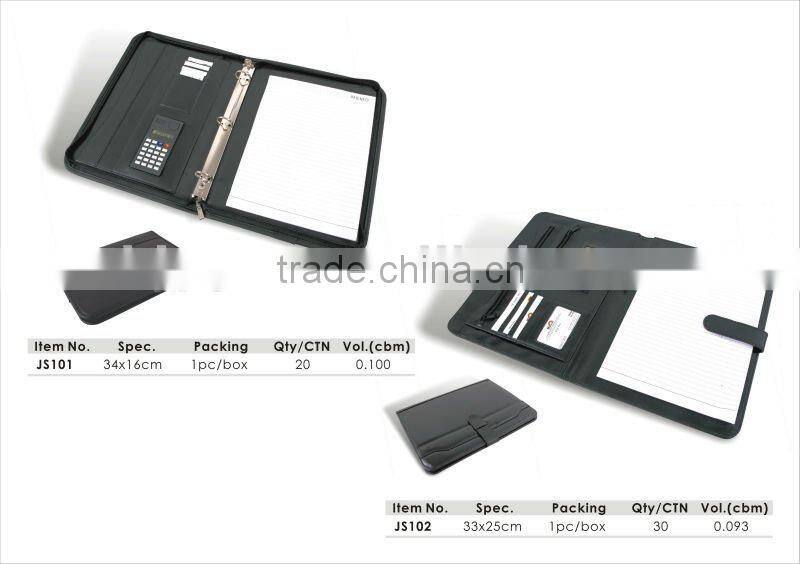 Good Quality 34*16cm With Pocket & Calculator Leather Agenda /Note Book.