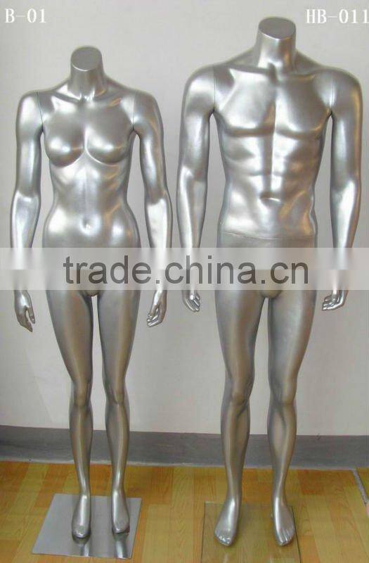 silver spray headless mannequin for apparel display